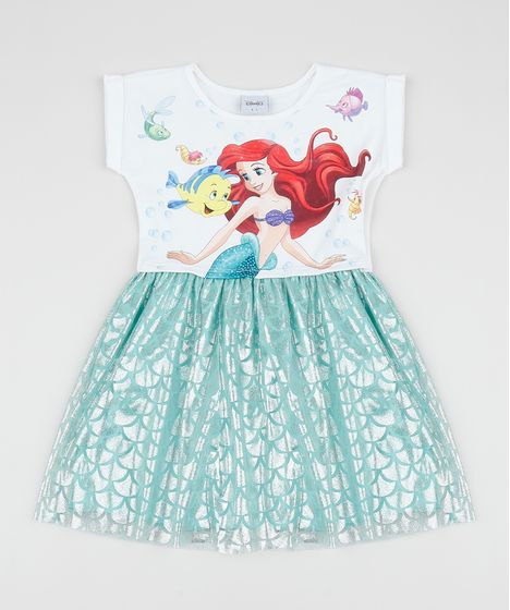 vestido infantil pequena sereia