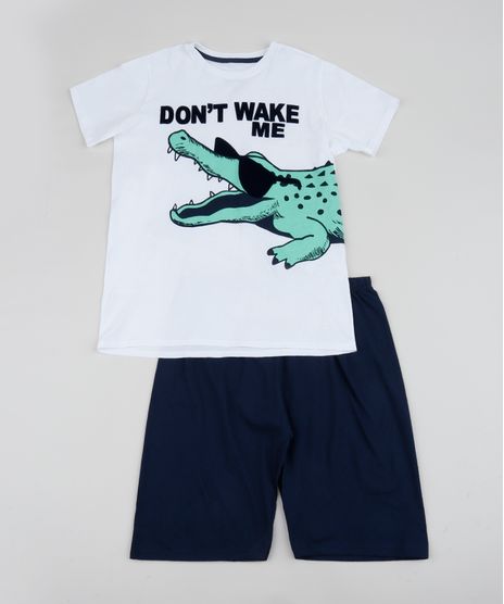 Pijama-Infantil-Jacare--Don-t-Wake-Me--Manga-Curta-Off-White-9956718-Off_White_1