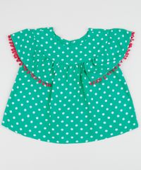 Blusa-Infantil-Estampado-Poa-Manga-Curta-com-Pompons-Verde-9956786-Verde_1