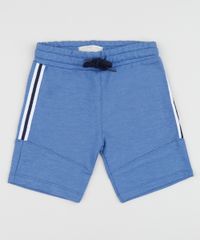 Bermuda-de-Moletom-Infantil-com-Recortes-e-Listras-nas-Laterais-Azul-9957278-Azul_1