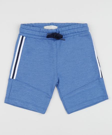 Bermuda-de-Moletom-Infantil-com-Recortes-e-Listras-nas-Laterais-Azul-9957278-Azul_1