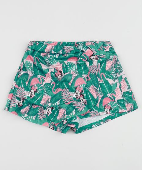 Short-Saia-Infantil-Minnie-Estampado-de-Folhagens-com-Babados-Verde-9957401-Verde_1