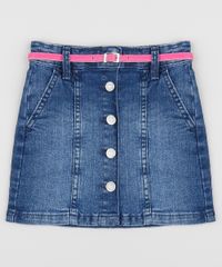 Saia-Jeans-Infantil-Curta-com-Botoes---Cinto-Azul-Escuro-9958811-Azul_Escuro_1