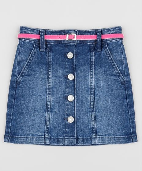 Saia-Jeans-Infantil-Curta-com-Botoes---Cinto-Azul-Escuro-9958811-Azul_Escuro_1