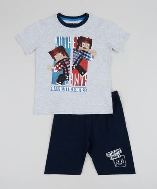 Pijama-Infantil-Authentic-Games-Manga-Curta-Cinza-Mescla-9960299-Cinza_Mescla_1