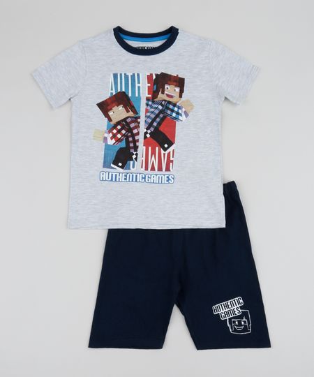 Pijama-Infantil-Authentic-Games-Manga-Curta-Cinza-Mescla-9960299-Cinza_Mescla_1