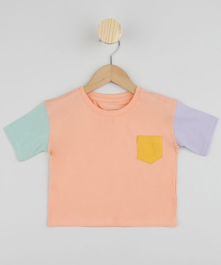 Blusa-Infantil-com-Cores-Contrastantes-e-Bolso-Manga-Curta-Rosa-9961374-Rosa_1
