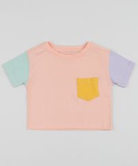 Blusa-Infantil-com-Cores-Contrastantes-e-Bolso-Manga-Curta-Rosa-9961633-Rosa_1