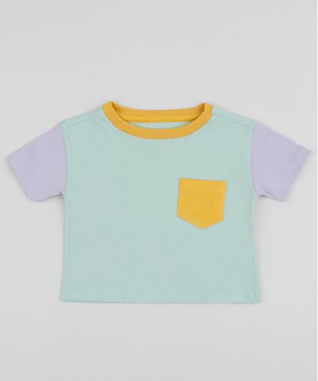 Blusa-Infantil-com-Cores-Contrastantes-e-Bolso-Manga-Curta-Verde-Claro-9961633-Verde_Claro_1