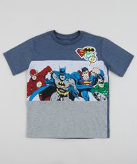 Camiseta-Infantil-Liga-da-Justica-com-Recorte-Manga-Curta-Cinza-Mescla-Claro-9962355-Cinza_Mescla_Claro_1