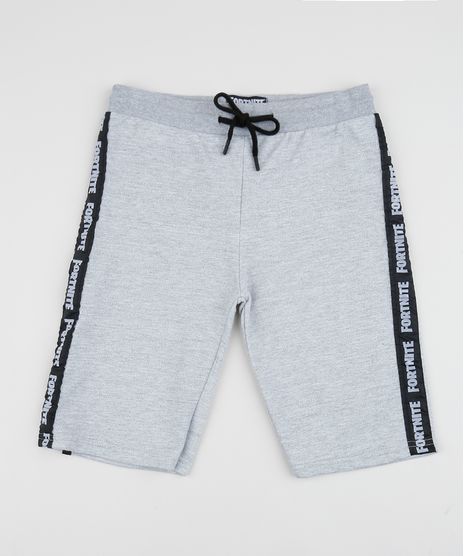 Bermuda-de-Moletom-Juvenil-Fortnite-com-Faixa-Lateral-Cinza-Mescla-Escuro-9962567-Cinza_Mescla_Escuro_1