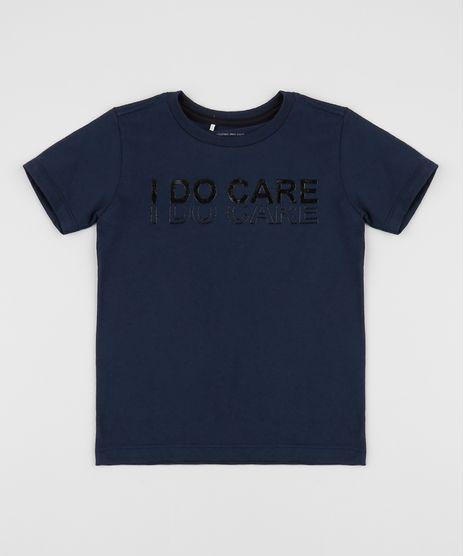 Camiseta-infantil--I-Do-Care--Manga-Curta-Gola-Careca-Azul-Marinho-9962619-Azul_Marinho_1
