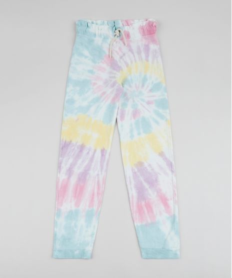 Calca-de-Moletom-Juvenil-Jogger-Estampado-Tie-Dye-com-Bolsos-Amarela-9963312-Amarelo_1