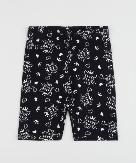 Bermuda-Infantil-Ciclista-Estampado-de-Gatinhos-Preta-9963915-Preto_1