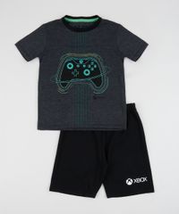 Pijama-Infantil-XBOX-Manga-Curta-Cinza-Mescla-Escuro-9960296-Cinza_Mescla_Escuro_1