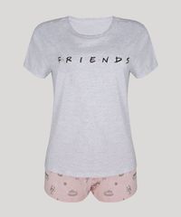 Pijama-Feminino-Friends-Manga-Curta-Cinza-Mescla-9957568-Cinza_Mescla_5