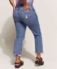 Calca-Jeans-Feminina-Mom-Cintura-Super-Alta-Cropped-Destroyed-Azul-Medio-9960205-Azul_Medio_2