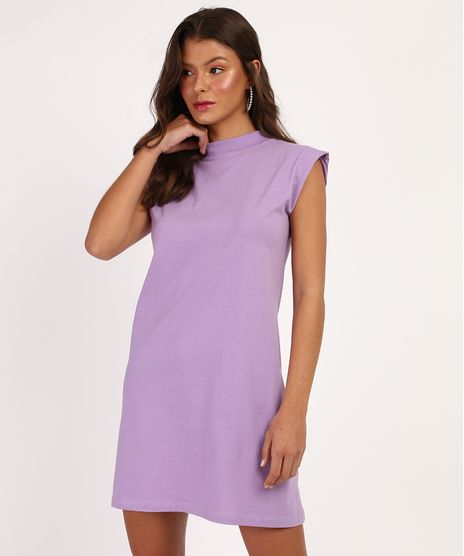 Vestido-Feminino-Basico-Curto-Muscle-Dress-com-Ombreira-Gola-Alta-Lilas-9960546-Lilas_1
