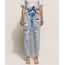 Calca-Jeans-Feminina-Baggy-Cintura-Super-Alta-Marmorizada-Destroyed-com-Faixa-para-Amarrar-Azul-Claro-9960698-Azul_Claro_1