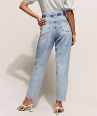 Calca-Jeans-Feminina-Baggy-Cintura-Super-Alta-Marmorizada-Destroyed-com-Faixa-para-Amarrar-Azul-Claro-9960698-Azul_Claro_2