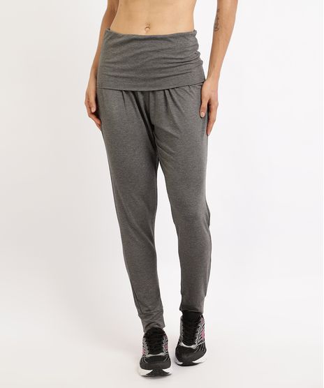 Calca-Feminina-Jogger-Yoga-Cintura-Media-Cos-Dobrado-Cinza-Mescla-Escuro-9957576-Cinza_Mescla_Escuro_1