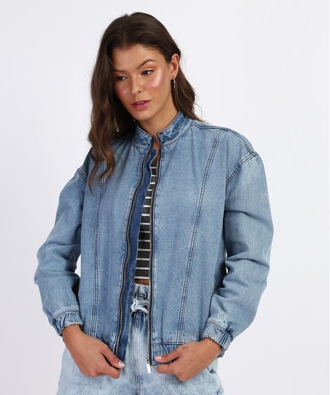 jaqueta bomber feminina jeans