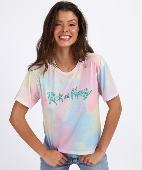 Blusa-Feminina-Rick-and-Morty-Estampada-Tie-Dye-Manga-Curta-Decote-Redondo-Multicor-9961959-Multicor_1