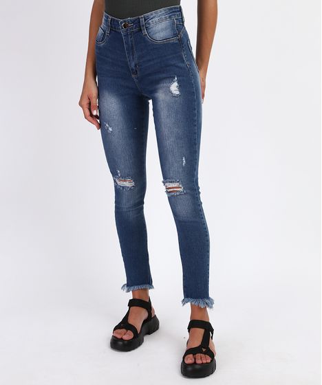 calça jeans feminina super lipo sawary cintura super alta