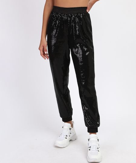 Calca-de-Paetes-Feminina-Jogger-Cintura-Alta-Preta-9964001-Preto_1