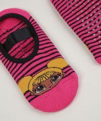 Meia-Sapatilha-Infantil-Lol-Surprise-Estampada-Listrada-Antiderrapante-Rosa-9957344-Rosa_2