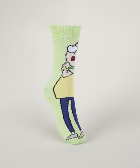 Meia-Feminina-Warner-Rick-And-Morty-Cano-Alto-Verde-9960914-Verde_1