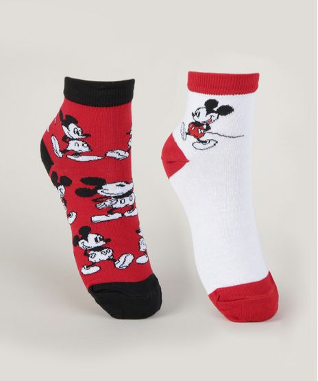 Kit-2-Meias-Femininas-Estampadas-Mickey-Cano-Medio-Vermelha-9961825-Vermelho_1