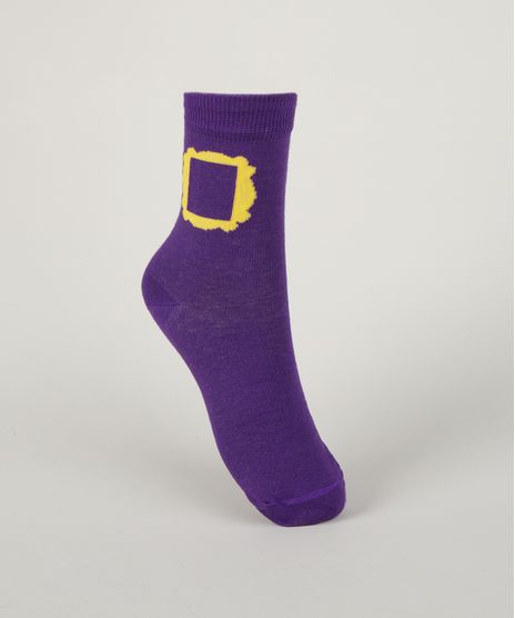 Meia-Feminina--Friends--Cano-Alto-Roxa-9961823-Roxo_1
