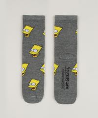Meia-infantil-Cano-Medio-Bart-Simpson-Cinza-9962621-Cinza_1