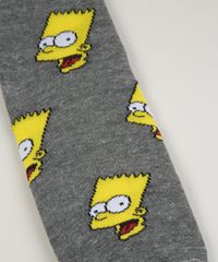 Meia-infantil-Cano-Medio-Bart-Simpson-Cinza-9962621-Cinza_2
