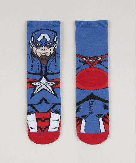 Meia-Infantil-Capitao-America-Cano-Medio-Azul-9962623-Azul_1