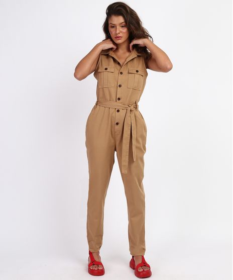 Macacao-de-Sarja-Feminino-com-Botoes-e-Faixa-para-Amarrar-Marrom-9946107-Marrom_1