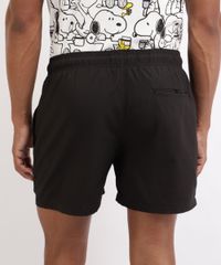 Shorts-Masculino-de-Elastico-com-Logo--NASA--Preto-9945963-Preto_4