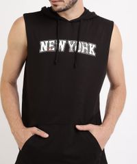 Regata-Masculina-Mickey---New-york---com-Bolso-Canguru-e-Capuz-Preta-9959845-Preto_2