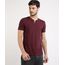 Camiseta-Masculina-Basica-Manga-Curta-Gola-V-com-Botoes-Vinho-9652148-Vinho_1