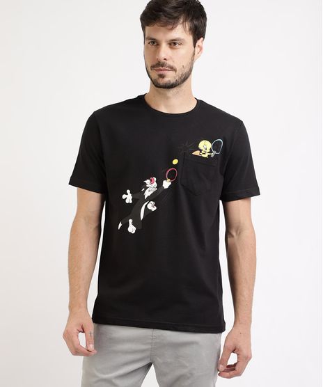 Camiseta-Masculina-Piu-Piu-e-Frajola-Manga-Curta-Gola-Careca-Preta-9963299-Preto_1