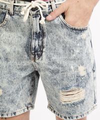 Bermuda-Jeans-Masculina-Reta-Marmorizada-com-Desfiados-e-Cadarco-Azul-Medio-9961853-Azul_Medio_4