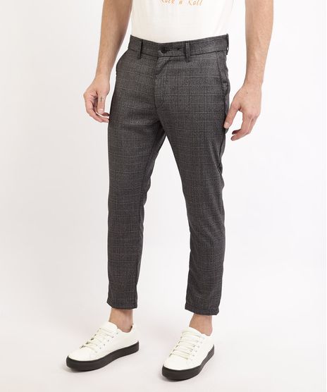 Calca-Masculina-Estampada-Xadrez-Alfaiatada-Slim-Chumbo-9965476-Chumbo_1