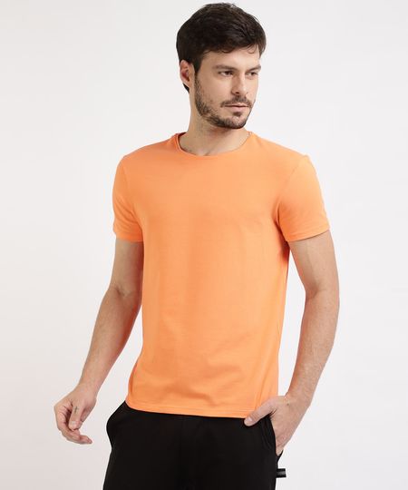 Camiseta-Masculina-Basica-com-Elastano-Manga-Curta-Gola-Careca-Laranja-9209153-Laranja_1