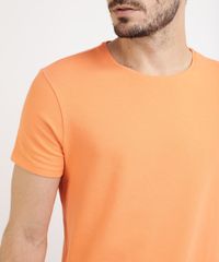 Camiseta-Masculina-Basica-com-Elastano-Manga-Curta-Gola-Careca-Laranja-9209153-Laranja_4