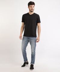 Kit-de-2-Camisetas-Masculinas-Basicas-Manga-Curta-Gola-V-Preto-9962746-Preto_3