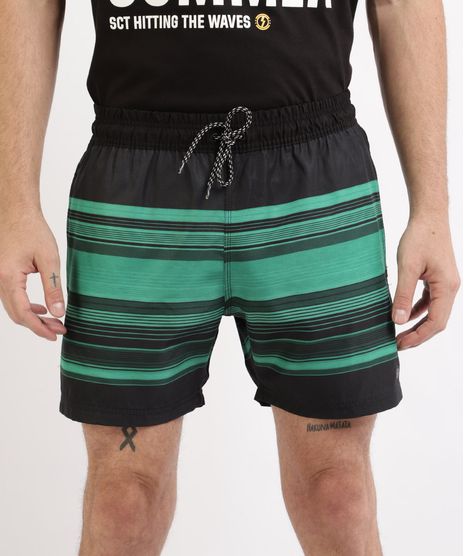 Short-Masculino-Estampado-Listrado-com-Elastico-Preto-9946072-Preto_1