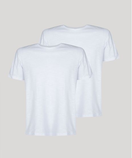 Kit-de-2-Camisetas-Masculinas-Basicas-Flame-Manga-Curta-Gola-Careca-Branco-9962734-Branco_1