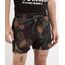 Short-Masculino-Estampado-de-Folhagens-com-elastico--Preto-9965126-Preto_1