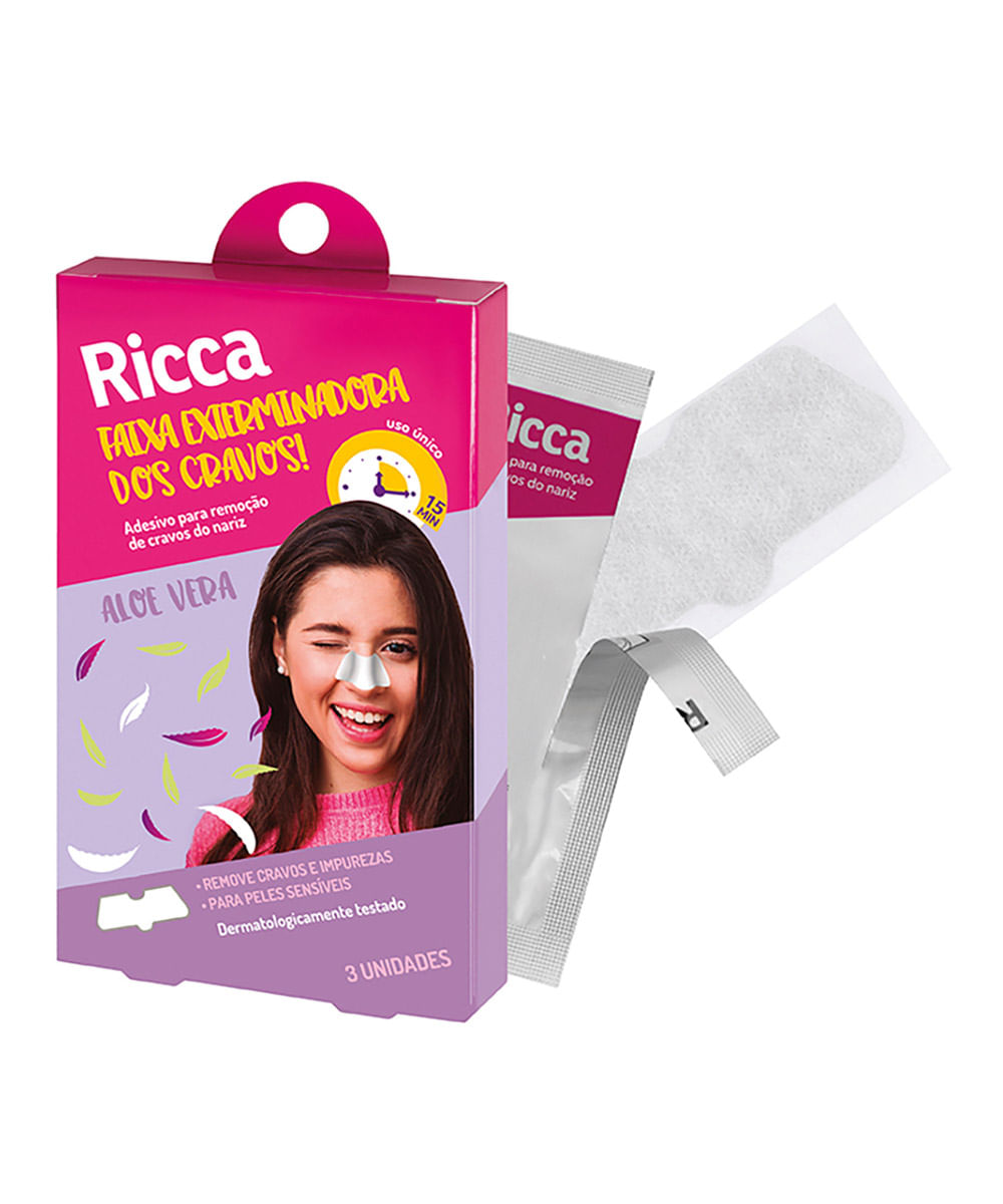 Adesivo Ricca Para Remoção de Cravos no Nariz Faixa Exterminadora dos Cravos! - 1 Unidade Único